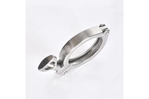 Pipe Clamps, 304 SS Tri Clamp 1,5-4 Tum Enkelstift Vingmutter Hylsa Silikonpackning Klöver(2Inch)