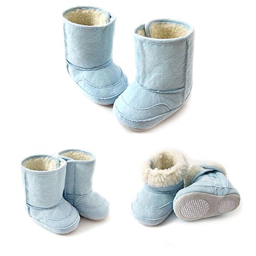 CHIC-CHIC Baby Infant Toddler Snow Shoes Boots Warm Winter (L: 9-12 months, blue)