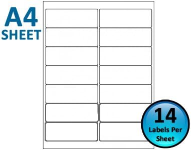50 Sheets - 14 Labels per A4 Sheet Blank Address Multi Purpose Labels for Inkjet / Laser Printers - L7163 Compatible FREE POST