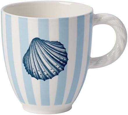 Villeroy & Boch Montauk Beachside Coffee Mug, Crockery High-Quality Porcelain, Blue and Beige, 350 ml