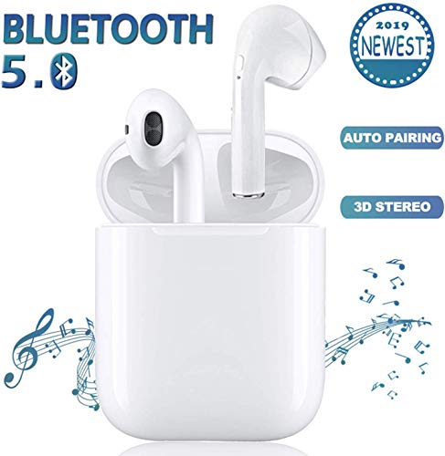 Casque Bluetooth sans Fil, Lecture stéréo 3D avec 20 Heures de Jeu sans Fil avec étui de Chargement Portable