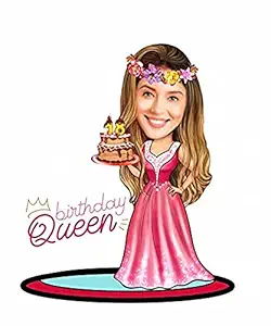 Grace Caricature Personalized Gifts for Birthday Girl Cutout (Wooden, 9inch x 6.5inch, Multicolour) CARI0022