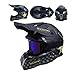 Produktbild LEENY Motocross-Helm - Herren Motorrad Off-Road-Helm mit Brille, Cross-Helm Motorradfahren Enduro ATV MTB BMX Quad Motorräder-Helm für Männer Damens, Matt Schwarz,M