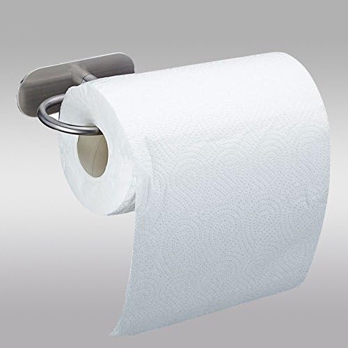 QiuQiu 3M Toilet Roll Holder Self Adhesive Brushed 304 Stainless Steel WC Toilet Paper Roll Holder Heavy Duty Towel Dispenser for Bathroom and Kitchen