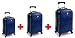 Produktbild STARK REDUZIERT - 730 € Rabatt - PREMIUM DESIGNER Hartschalen Kofferset 3 tlg. - Heys Core Eco Orbis Blau Handgepäck + Trolley mit 4 Rollen Medium + Trolley mit 4 Rollen Gross