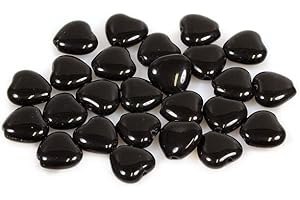 BOHEMIA CRYSTAL VALLEY 15pcs Heart Beads 10 x 10 mm, Black (23980), Bohemian Crystal Glass, Czech Republic 11179001
