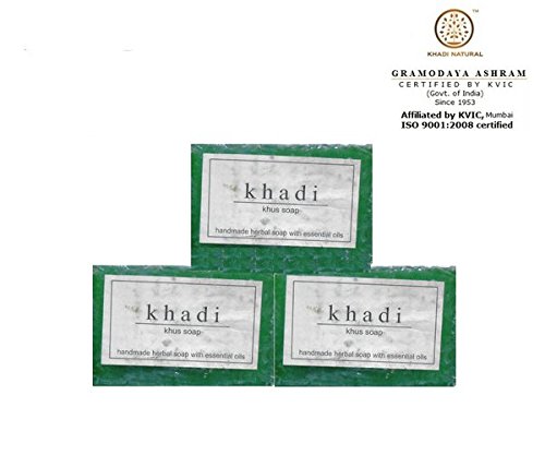 Khadi naturals Handmade Khus Soap - Pack Of 3 - 375g