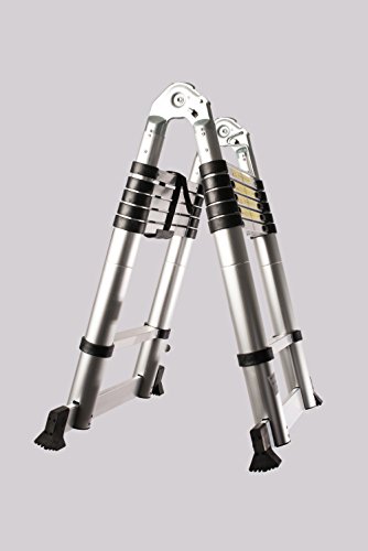 WORHAN® 3.2m TELESKOPLEITER 2 in 1 ANLEGELEITER KLAPPLEITER ALU TELESKOP LEITER MULTIFUNKTTIONS LEITER 320cm K3.2 (..3.2m B-Line+Tasche) - 2