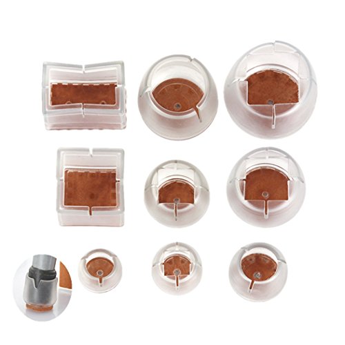 20pcs Chair Leg Floor Protectors Table Leg Cover Cups to Protect Wood Tile Floors and Furniture with 17 Different Sizes in Round Square Rectangle Shape-NO.7 D: 3.2-3.7cm