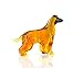 Produktbild Hund Braun Schwarz - Figur aus Glas Afghanischer Windhund stehend - Afghane - b8-12-32 - Glasfigur Setzkasten Vitrine Glastier brauner schwarzer Rassehund
