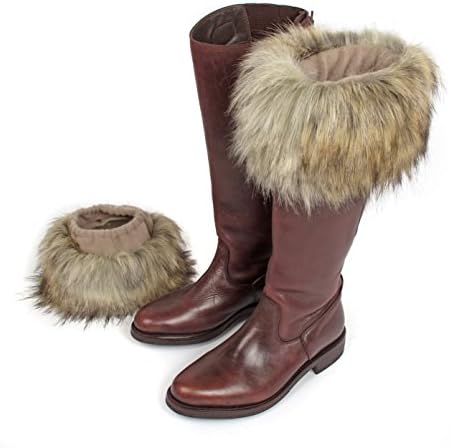 Designer Faux Fur Boot Toppers - in 3 colours/styles (Mixed Pale Brown)