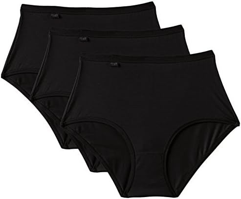 Sloggi Women's Feel Natural Maxi 3 Pack Brief, Black, Size 20