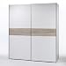 Produktbild Schwebetürenschrank "VICTOR 2" Kleiderschrank Schrank Schlafzimmer / Weiß mit Bauchbinde Sonoma / 170cm