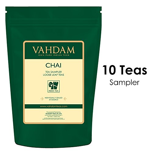 Chai-Tea-Sampler-10-TEAS-50-Servings-100-NATURAL-SPICES-Indias-Original-Masala-Chai-Teas-Brew-Hot-Iced-or-Chai-Latte-Tea-Variety-Pack-Tea-Gift-Set-Chai-Tea-Loose-Leaf-100gm