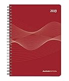 Wochenplaner PP-Einband rot 2019 - Kalender-Ringbuch A5 / Cheftimer A5 - Ringbindung - 1 Woche 2 Seiten - 128 Seiten by 
