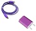 Produktbild Reido® Textil 2m (Lila) 2in1 Set Adapter + USB Datenkabel für Samsung Galaxy S6 S6 edge (Textil 2m länge) Samsung Galaxy S6 S5 S7edge S7 S4 S3 S2 S6 S5 S6edge Galaxy S3mini / S 4 S4mini / S5 I9500 Galaxy S4 S5 I9300 I9505 S4mini S2 i9100 I9300 Galaxy S4 Galaxy S3 S3Mini S5mini S5mini I9505 Galaxy S4 I9300 Galaxy I9100 I8190 I8190 GALAXY S3 III mini Micro-USB Ladegerät Ladekabel Netzteil (kein Original) (2in1 Textil Lila Adapter+Kabel)