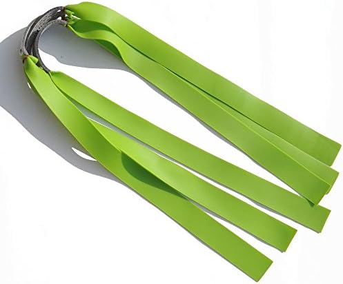 SHARROW 6pcs Replacement Flat Catapult Elastic Hunting Bands Sling Double Theraband Gold Slingshot Rubber Band (Green)
