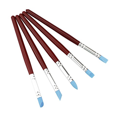 5x Silikonpinsel Gummi-Pinsel Clay Shaper Modellier Werkzeug Pinsel - 3
