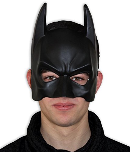 Coole Batman Maske für Erwachsene / schwarze Halbmaske aus Kunststoff in Einheitsgröße - 2