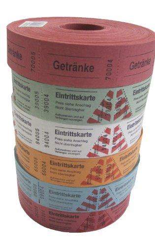Wolf & Appenzeller 601054 – Gutscheinrolle für Getränke, 1000 Stück, rot - 2