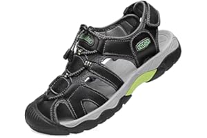 ZYLDK Sports Outdoor Sandals Summer Men's Beach Shoes Casual Sandals for Men Closed-Toe Shoes Leather Trekking Walking Hiking Touch Close Strap