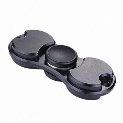 1 PC Metal Two-Spinner Fidget Toy Plastic EDC Hand Spinner Rotation Time Long Anti Stress Toys black
