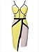Bling-Bling Dress Women's Yellow Cutout Bandage Dress with Black Lines S