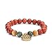 Produktbild Mala Perlen-Armband, roter Jaspis, Moosachat & Tigerauge mit Charm"Blume des Lebens", Gr. M