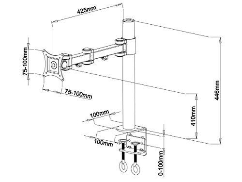 iiglo MM100 Monitorhalterung für 1 Monitor bis 27 Zoll schwenkbar-neigbar - 3