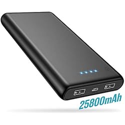 Trswyop Batterie Externe 25800mAh, Power Bank【Peut Prendre l'avion】 Ultra Haute Capacité Portable Chargeur Batterie de Secours 2 Ports de Sortie USB Compatible avec iPhone, Huawei, et Tablette