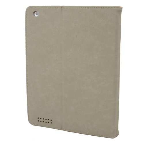 Madcase Apple iPad Air 2 / Air Smart Case Etui Faux Ledertasche Hülle mit Auto Schalf und Wach Sleep-Funktion inkl. Displayschutzfolie und Stylus Touch stift – Grau / Beige - 4