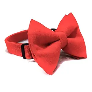 That Dog In Tuxedo Sunset Red Solid Colour Dog Bow Tie (Size - M-L)