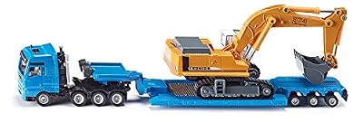 Siku - 1847 - Véhicule Miniature - Modèle À L'Échelle - Surbaisse Porte-Engins Avec Excavateur - Métal - Echelle 1/87