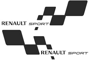 ARZER 2 Stickers Renault Sport 30 x 10 cm Noir Résistant à l'eau Universel Voiture Couverture de Voiture