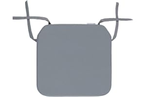 Proheeder Removeable Seat Pads - Water Resistant & Washable Seat Pad for Restaurant, Cafe & Kitchen Dining Chairs, Anti Slip Garden Chair Cushions with Foam Tie on Straps | (40x40cm,1x Dark Grey)