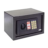 - Mechanisch-elektronisches Doppelbolzen-Schließsystem mit Zahlenschloss und Sicherheits-Rundschlüssel (im Fall eines vergessenen Code)