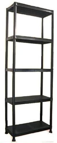 LIME SHOP 5 Tier estanterías de plástico Negro/Almacenamiento/Producto Nuevo