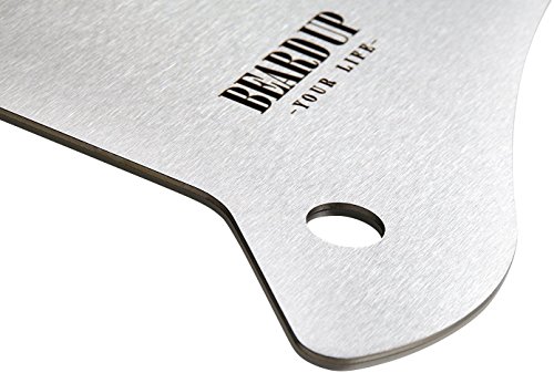 Premium Edelstahl Bart-Schablone | Rasur -Ergebnisse wie vom Barbier | Scharfe Konturen | symmetrischer Bart | Styling leicht gemacht | Vorlage für einfache Bartpflege | Made in Germany | simples rasieren u. trimmen der Bartlinie | Anleitungsvideo | Gratis E-Book - 7