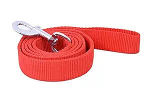 RvPaws Fancy Nylon Dog Soft Padded Nylon Leash with Heavy Hook (RED, Large - 1.25 INCH)