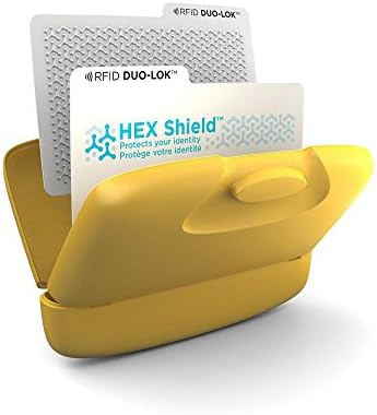Capsul CCL-YL Credit Card Case with DUO-LOK RFID Tabs X 2 | RFID Blocking | Protects Your Wallet - Warm Yellow