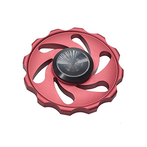 Hand Spinner, Zinc Alloy EDC Tri-spinner Stress Reducer Relieves Anxiety and Boredom Finger Toy For Kids & Adults (Red)