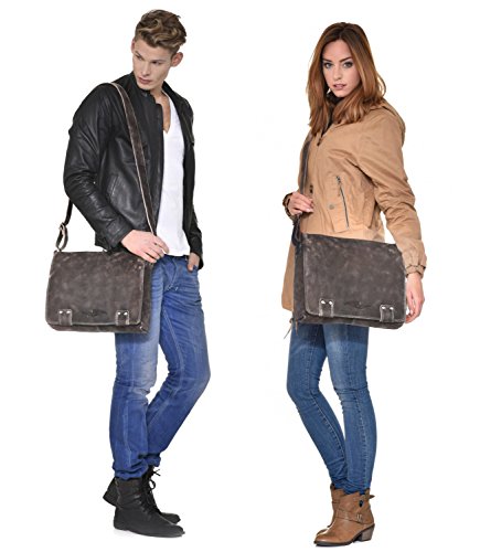 Leder Umh  ngetasche Herren Damen Messenger Bag Leder DIN A4 Ledertasche schwarz braun cognac grau blau 36 x 30 x 8 cm von REBELS   LEGENDS