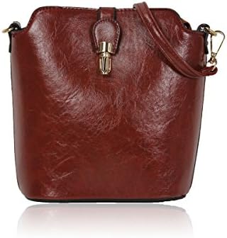 Craze London Soft PU Leather Crossbody Bag for Girl in Small Size and Simple Classic Style with Long Strap