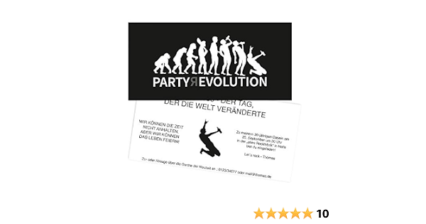 Einladungskarten Geburtstag Evolution 15 Stuck Inkl Druck Ihrer Texte Entwicklung Einladungen Lustige Geburtstagseinladungen Witzige Einladungskarte Karte Einladung Amazon De Burobedarf Schreibwaren 