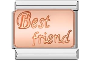 MON & SONS M&S Rose Gold Family Mum Daughter Grandad Grandma Sister Brother 9mm Italian Charm Compatible With Nomination Bracelet