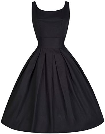 BA Zha Vintage Style Women 50'S Swing Retro Housewife Party Rockabilly Dress Ladies Party Dress Maxi Dress Sundress Vintage Dress Slim Sundress Holiday Vacation Bohemian Casual Dress (S, Black)