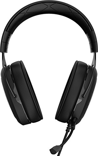 Corsair HS50 Stereo - Auriculares Gaming con micr  fono Desmontable  para PC PS4 Xbox Switch m  vil   carb  n