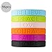 Price comparison product image Green House-96pcs/lot Fashion Sports Silicone Wristband Bracelets with Inspirational Sayings LOVE FAITH HOPE COURAGE PEACE BELIEVE