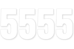 Pack of 4 White Bin Stickers Number - 5 Waterproof (17 cm) Labels for Wheelie Bins & Garbage Bins Packwith®