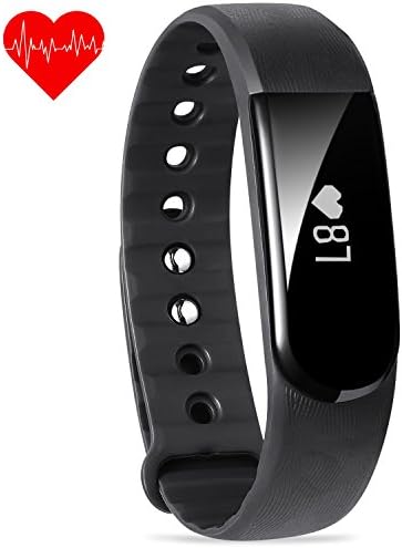 Black Activity Tracker , FITEEN Fitness Tracker Watch with Heart Rate Monitor,Smart Fitness Band Bluetooth 4.0, IP67 Waterproof Pedometer Wristband